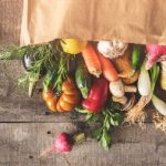 paper bag with vegetables