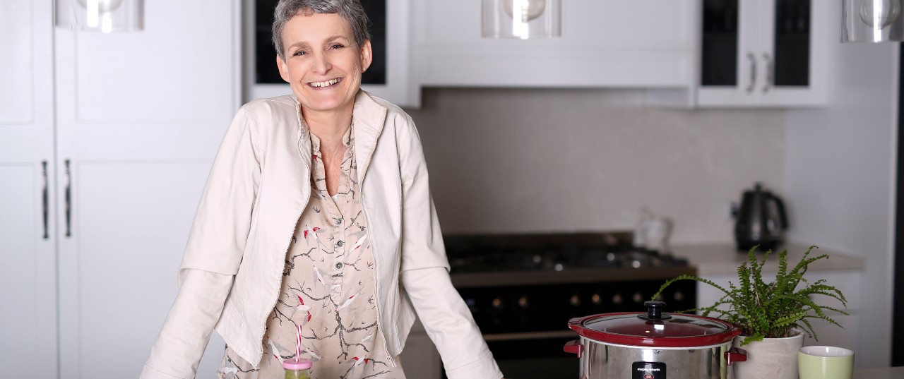 Anne-Marijke standing in a kitchen